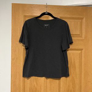 Candace Cameron Bure Breezy Cotton Flutter Sleeve Tee, Washed Black, Small